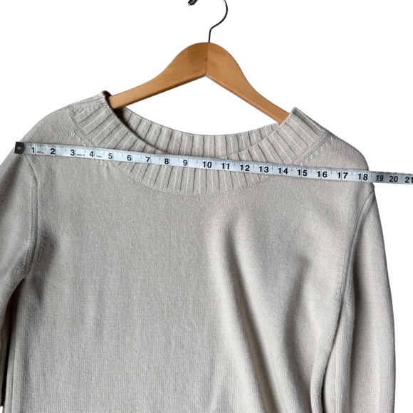 Vince Women's Ivory Wool Blend Knit Boatneck Sweater Midi Long Sleeve Dress Sz M - Picture 9 of 15